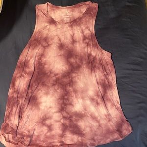 White and purple tie dye tank American Eagle